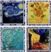 Heinen Delfts Blauw Sous-verres Van Gogh Couleur - Céramique - set de 4