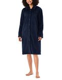 SCHIESSER Essentials badjas - dames kamerjas teddyfleece donkerblauw