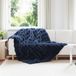 VidaXL Antislip deken van imitatie konijnenbont olite marineblauw