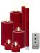 Lumineoled Kaarsen Set - Wax - 7-delig - Rood - Dinerkaarsen/Stompkaarsen/Theelichten - Afstandsbediening