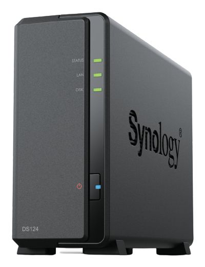 Synology DS124 NAS - 1-Bay - Realtek RTD1619B - 1GB RAM - Black