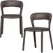 WOOOD Noble Eetkamerstoelen - Leerlook - Zwart/Grijs - Set van 2