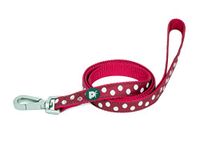 Petface Witte stippen patroon hond lood, medium, kers