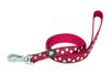 Petface Witte stippen patroon hond lood, medium, kers
