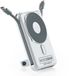 MOJOGEAR NovaMag All-in-1 Powerbank 10.000 mAh – Draadloos Qi2 supersnel opladen - Ingebouwde USB-C en Lightning kabel – Geschikt voor iPhone en Samsung - MagSafe powerbank - LED-indicator - Wit