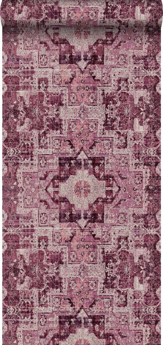 Esta Home behang oosters kelim tapijt intens bordeaux rood - 148657