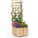 Coast Jardinière surélevée en bois avec treillis d'escalade - avec trous de drainage - panneaux réglables - couleur naturelle - 123 cm