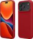 kwmobile telefoonhoesje geschikt voor Apple iPhone 17 Pro Max - Hoesje met siliconen coating - Smartphone case in rabarber rood