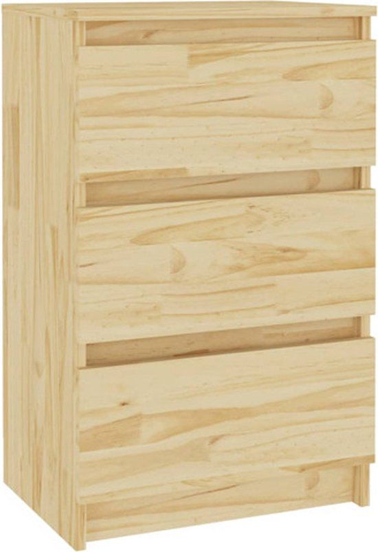 vidaXL Nachtkastje 40x29,5x64 cm massief grenenhout