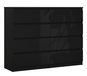 3E 3xE living.com Commode matzwart / glanzend zwart 8 lades 120 x 101 x 39 cm