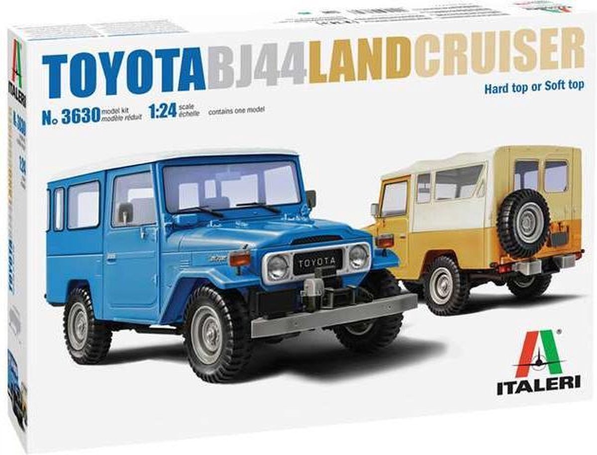 Italeri 3630S - 1:24 Toyota BJ-44 Landcruiser So./Ha.Top, modelbouw, bouwpakket, standmodelbouw, knutselen, hobby, lijmen, plastic bouwpakket, detailgetrouw,, meerkleurig