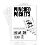 100 Stks A4 Plastic Ponsen Zakken 30 Micron voor Mappen Filing Portefeuilles Mouwen