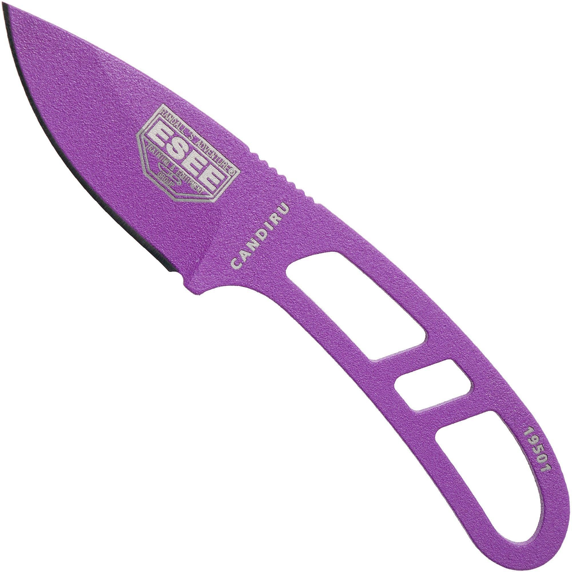 ESEE Candiru Purple CAN-PURP Neck Knife with White Sheath + Belt Clip
