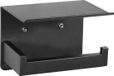 Unyqoos® Porte-rouleau de papier toilette avec rangement, adhésif, noir