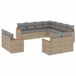 vidaXL Loungeset 12-delig met Kussens Poly Rattan Gemengd Beige