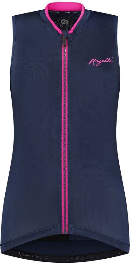 Rogelli Essential Fietsshirt Dames - Mouwloos - Blauw/Roze - Maat M