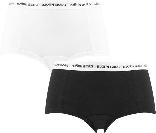 Björn Borg Core Logo Minishorts - Women's Boxers - 2-Pack - Black/White - XL