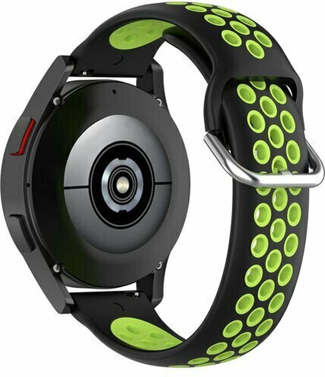 By Qubix Qubix Garmin Venu / Sq / Sq2 / 2 plus - Siliconen sportbandje met gesp - Zwart + groen