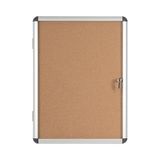 Bi-Office Vitrine Enclore, kurkoppervlak, acryl deur, aluminium frame, 50 x 67,4 cm (4x A4)