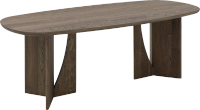 Goossens Slim Eettafel - Hout - 200 x 76 x 90 cm - Ovaal - bruin