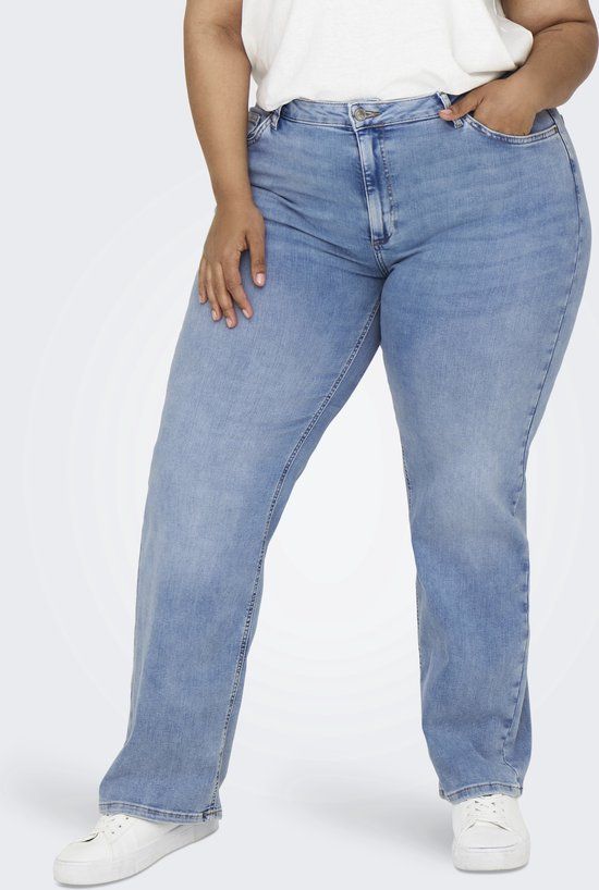 ONLY CARMAKOMA CARWILLY HW WIDE DNM TAI006 NOOS Dames Jeans - Blauw - Maat 52