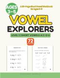 Vowel Explorers: An 80-Page Short Vowel Workbook for Ages 3-5: Preschool & Kindergarten Phonics Activities (Tracing, Coloring, Matching)