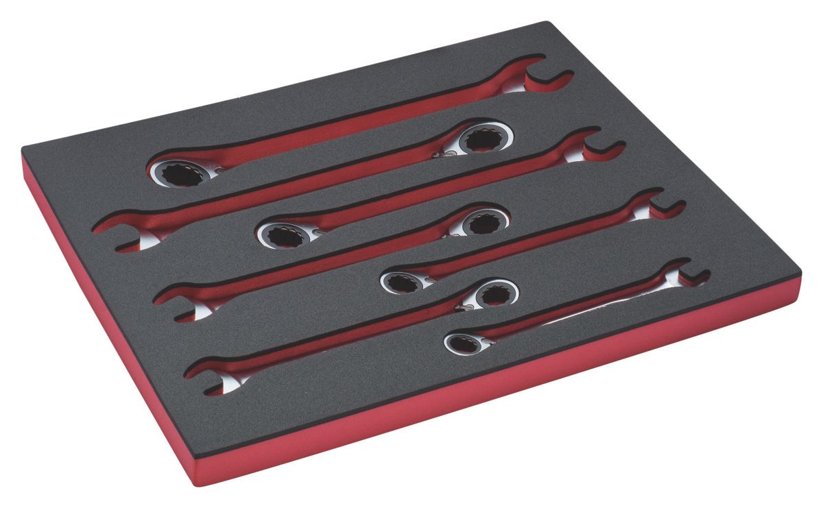 Bahco Foaminlay Fit&Go 3/3 met ringsteekratelsleutels - 7-delig - FF1A3002