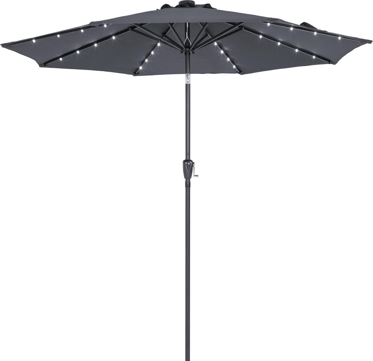 Kingsleeve Parasol Maïmi met LED verlichting kantelbaar antraciet - Ø 2.7m