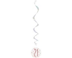 - Hangdecoratie 21 Jaar Rosé Goud 81cm 6st