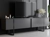 LUXANA meuble TV-HiFi 2 portes anthracite/noir