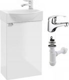 Stamar lavabo avec meuble bas, modèle suspendu, 40 x 22 cm, blanc, brillant