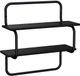 vidaXL Wandplank met 2 niveaus Zwart eiken 40 x 24,5 x 61 cm