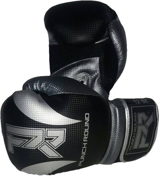 Punch Round Punch Round Bokshandschoenen SLAM Mat Carbon Zwart Zilver 6 OZ