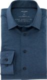 OLYMP Luxor 24/Seven modern fit overhemd - rookblauw tricot - Strijkvriendelijk - Boordmaat: 38 (EU maat: S)