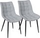 Happyment Luxe Eetkamerstoelen - Lichtgrijs - Set van 2