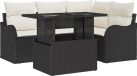 vidaXL Tuinbank Set Zwart Poly Rattan