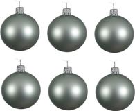 Decoris Kerstballen - 6 stuks - Mintgroen - 6 cm - Glas - Mat
