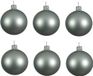 Decoris Kerstballen - 6 stuks - Mintgroen - 6 cm - Glas - Mat