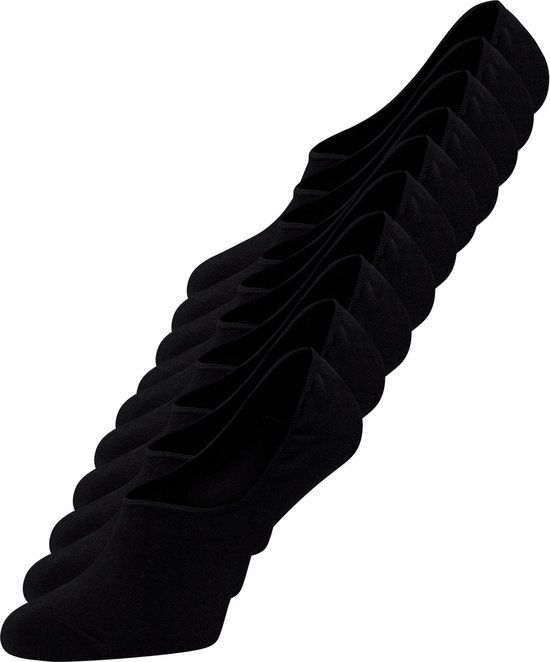 JACK & JONES 10 Pack footies - Lage sokken heren katoen - Kousenvoetjes - Sokken voor in loafers - Zwart