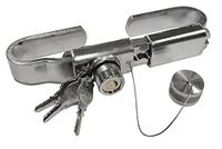 Hangslot Icecat Hangslot voor diefstalbeveiliging, verstelbaar, van 239 tot 315 mm, 40 mm, roestvrij staal, vrachtwagen-deurslot, voor container, aanhanger met storing, platform en koelkasten
