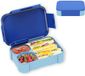 Unyqoos® Kindvriendelijke Broodtrommel met Vakken, 900 ml, Lekvrije Lunchbox, Blauw, Kunststof