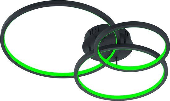 BES LED Trion Noraan LED Plafondlamp - 36W - Aanpasbare Kleur - Rond - Mat Antraciet - Aluminium