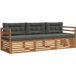 Ensemble de canapés d'extérieur 3 pcs salon de jardin naturel et anthracite