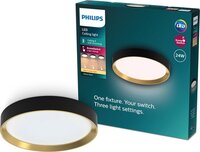 Philips Hanno LED Plafondlamp - 24W - Zwart/Goud - SceneSwitch - Warm Wit Licht - Ø38.4cm
