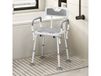 HOMCOM Tabouret de douche chaise de douche ergonomique hauteur réglable pieds antidérapants 56,5 x 53,5 x 87 cm blanc et gris