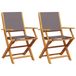 VidaXL Fauteuil de jardin Assise capitonnée Acacia, Polyester Anthracite