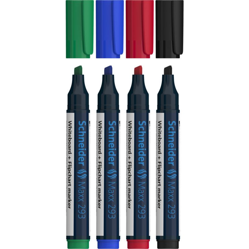 Schneider Maxx 293 - Markeerstiften - Zwart, Wit - 4 stuks