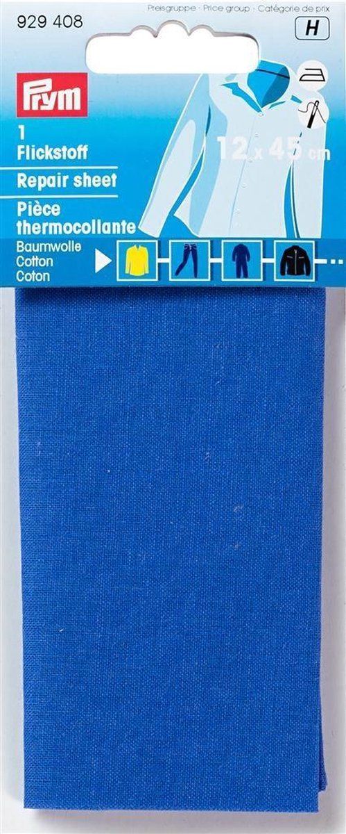 Prym 12 x 45 cm reparatiedoek van katoen, middenblauw