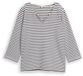 Tom Tailor - Shirt met lange mouwen en streepjesmotief - Maat M - blue offwhite stripe structure