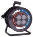Enrouleur de câble, 25 mètres, avec 4 prises, type H05VV-F 3G1,5, noir